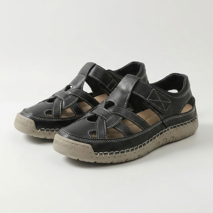 Oliviana | Leather Cutout Comfort Sandal