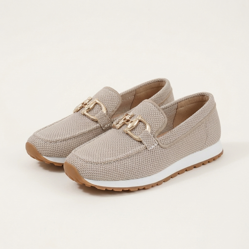Leyla | Gold-Buckle Mesh Loafer Sneaker