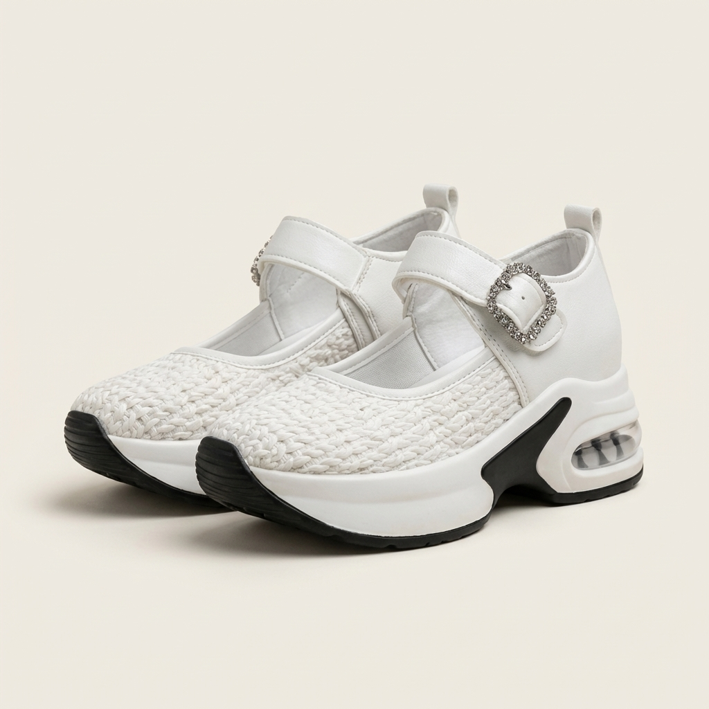 Elmiria | Crystal Buckle Platform Sneaker