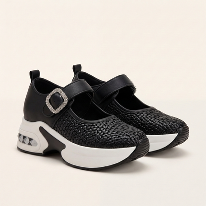 Elmiria | Crystal Buckle Platform Sneaker
