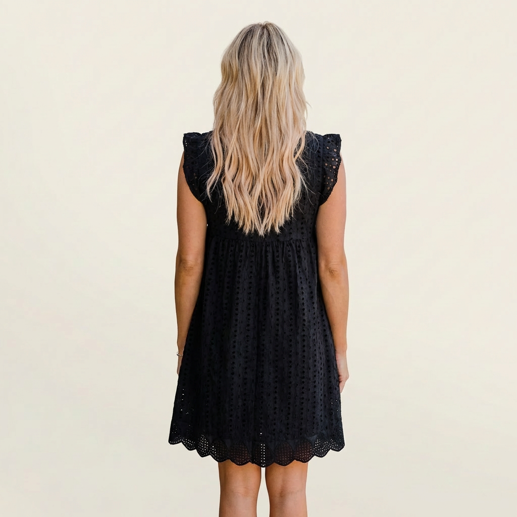 Cynthia | Eyelet Ruffle Mini Dress