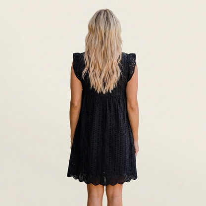 Cynthia | Eyelet Ruffle Mini Dress