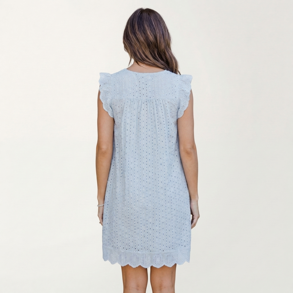 Cynthia | Eyelet Ruffle Mini Dress