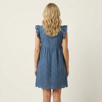 Cynthia | Eyelet Ruffle Mini Dress