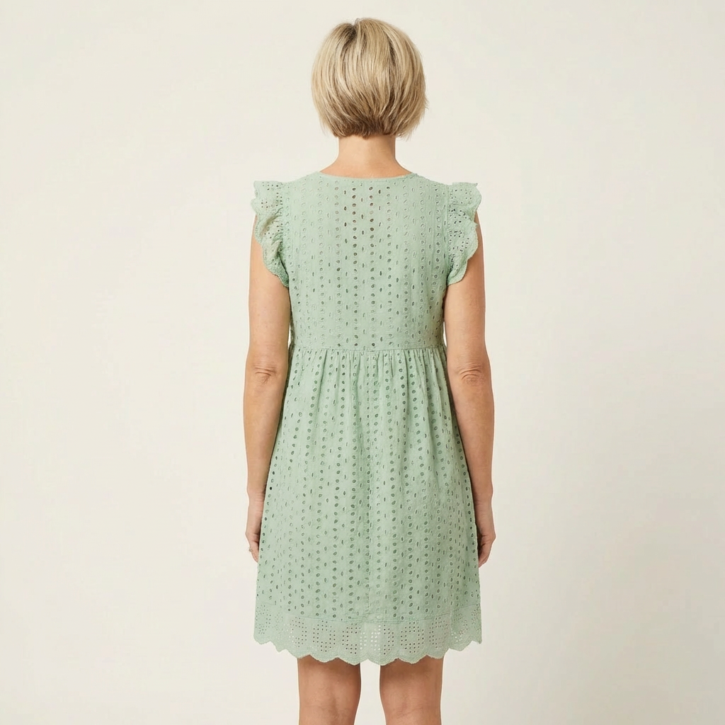 Cynthia | Eyelet Ruffle Mini Dress