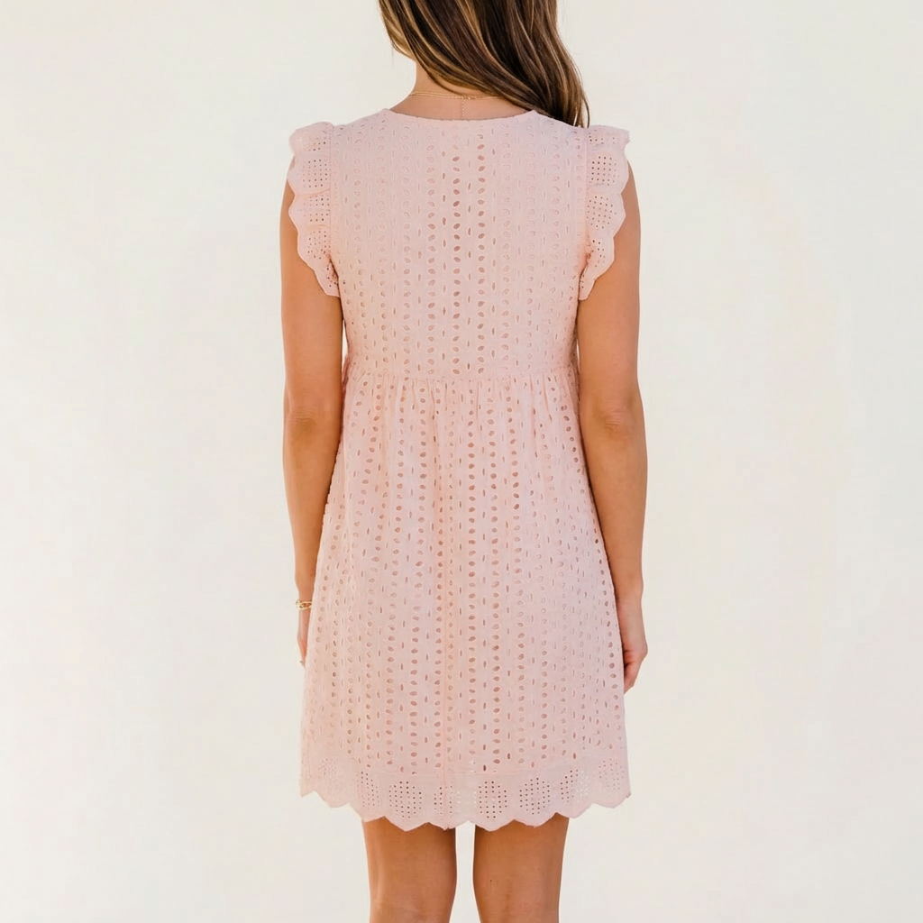 Cynthia | Eyelet Ruffle Mini Dress