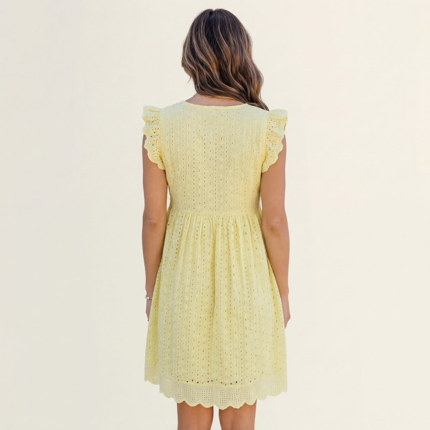 Cynthia | Eyelet Ruffle Mini Dress