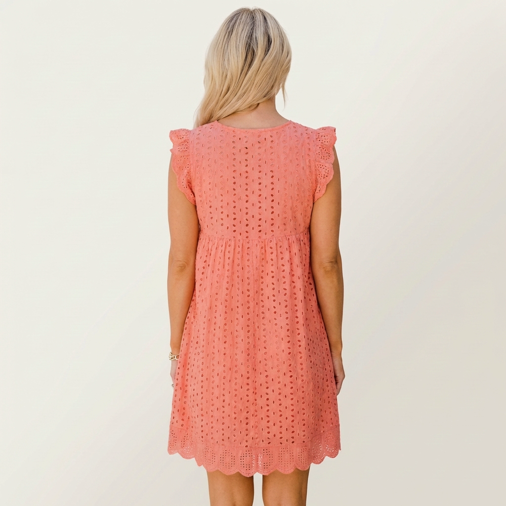 Cynthia | Eyelet Ruffle Mini Dress