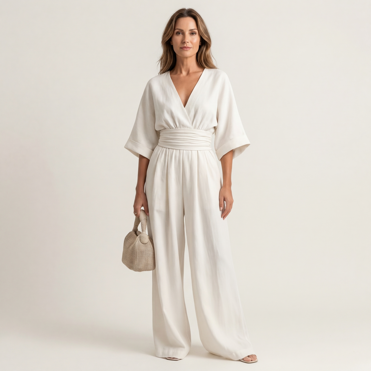 Lylia | Wrap V-Neck Wide-Leg Jumpsuit