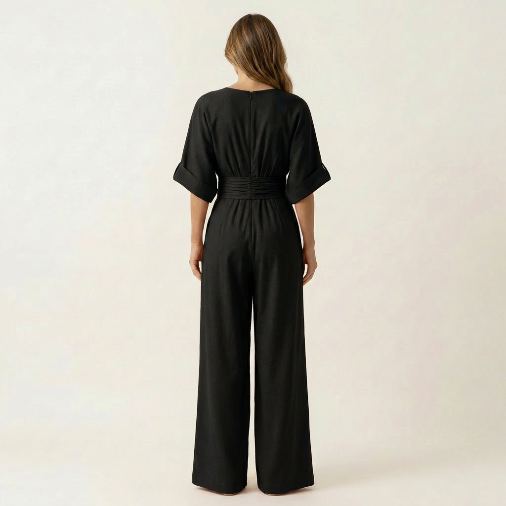 Lylia | Wrap V-Neck Wide-Leg Jumpsuit
