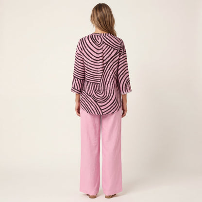 Marcela | Striped Print Top & Wide-Leg Pants Set