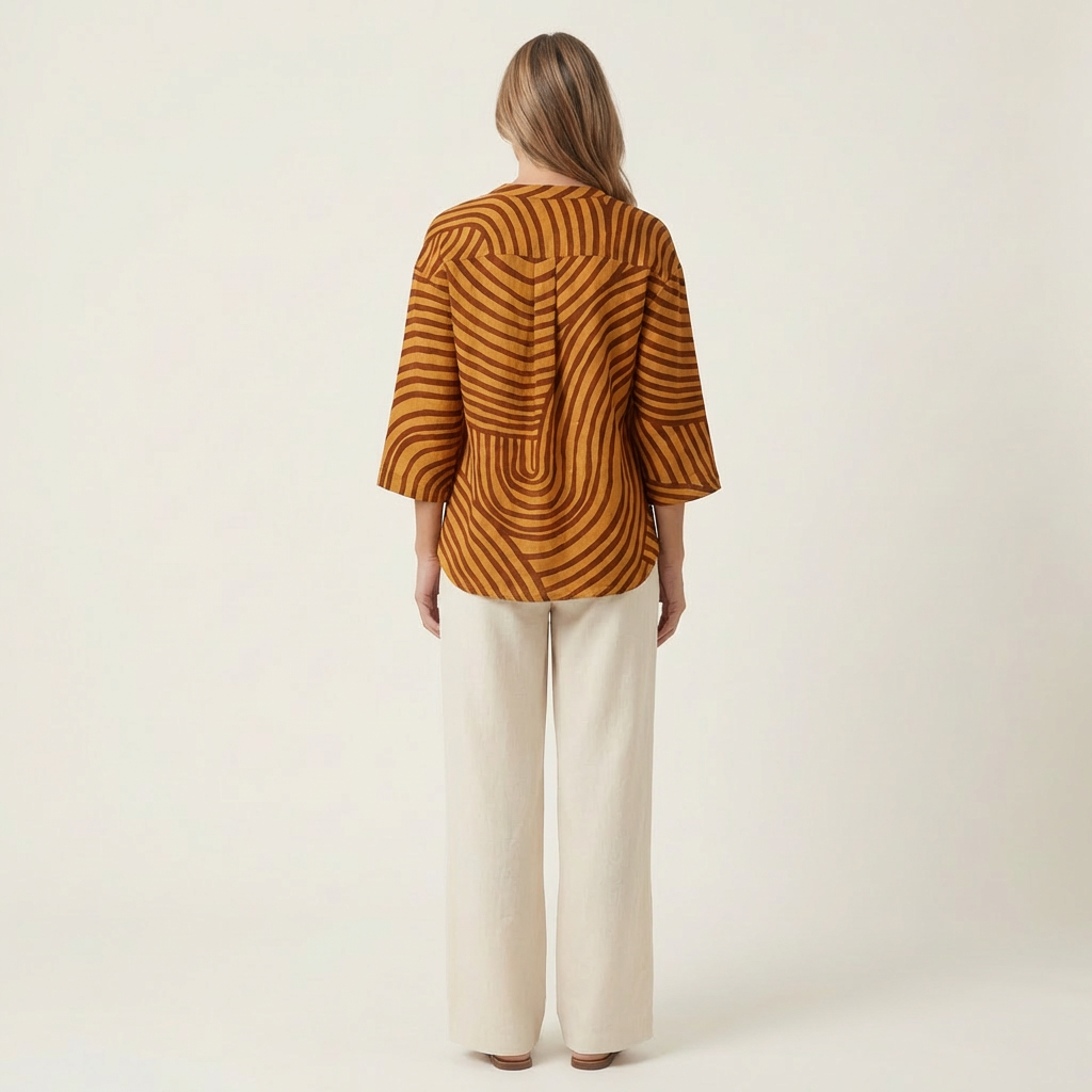 Marcela | Striped Print Top & Wide-Leg Pants Set