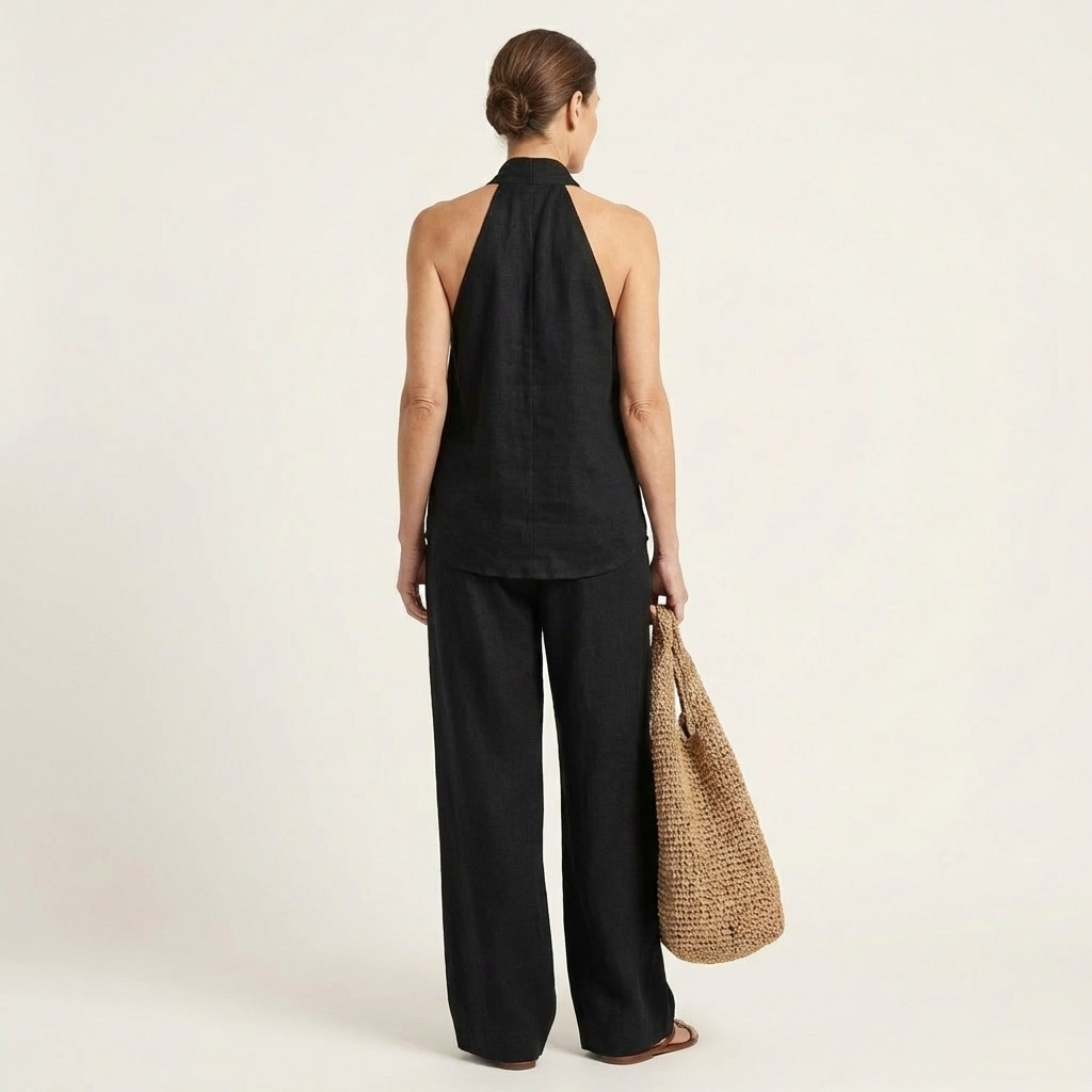 Alima | Linen-Look Halter Set