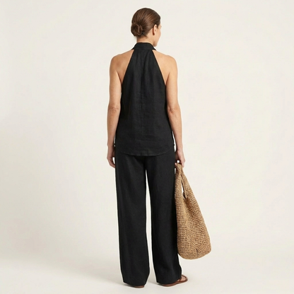 Alima | Linen-Look Halter Set