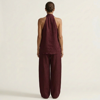 Alima | Linen-Look Halter Set