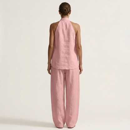 Alima | Linen-Look Halter Set