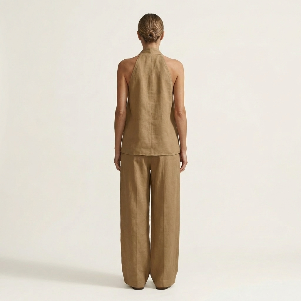 Alima | Linen-Look Halter Set