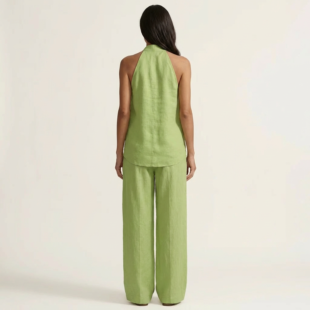 Alima | Linen-Look Halter Set