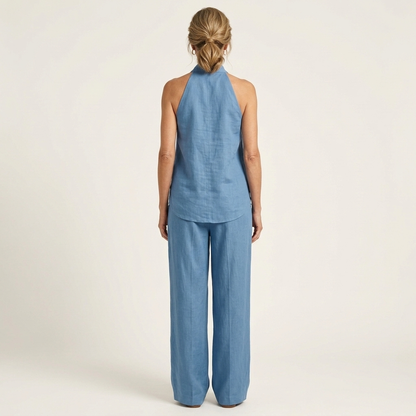 Alima | Linen-Look Halter Set