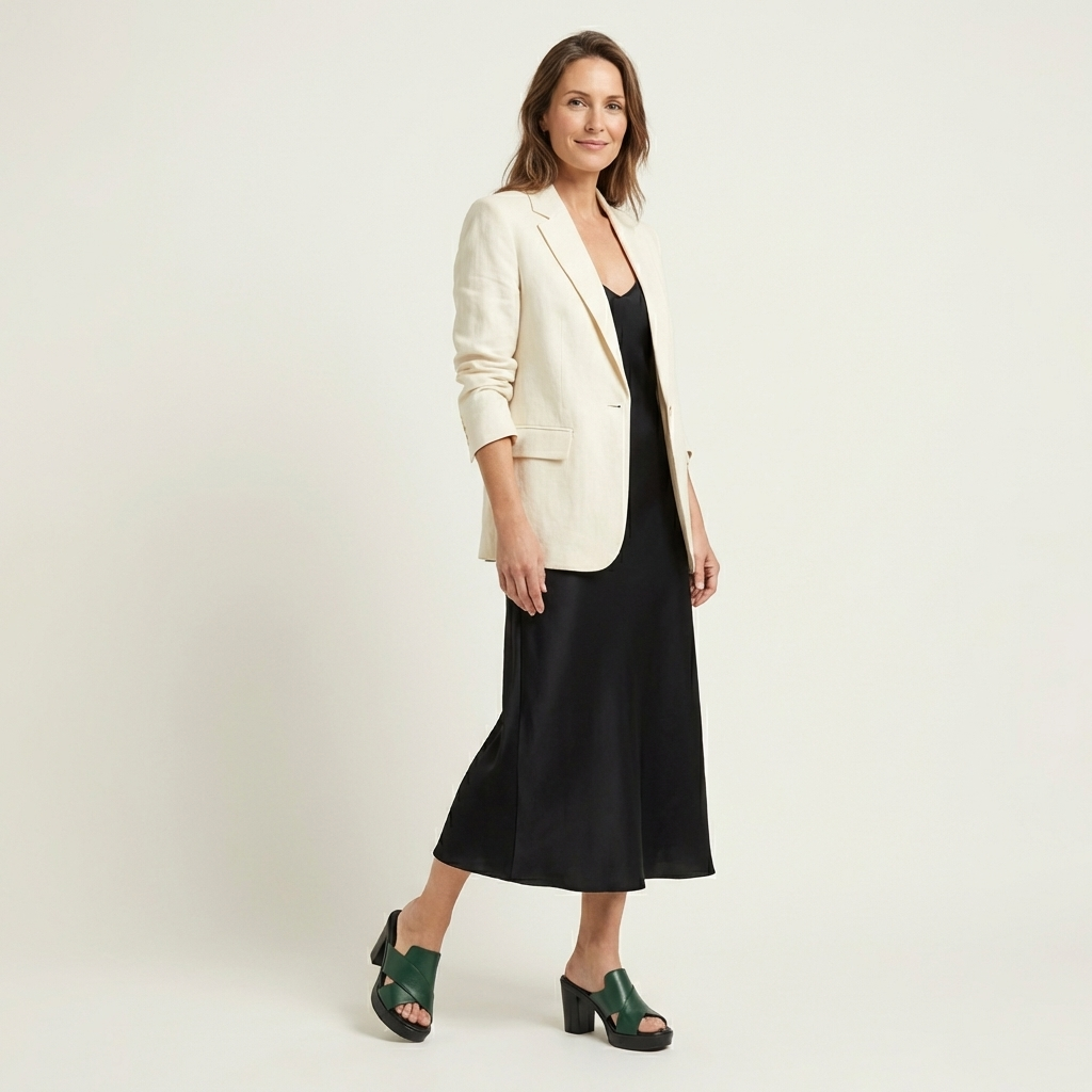 Nebula | Cross-Strap Block Heel Mule