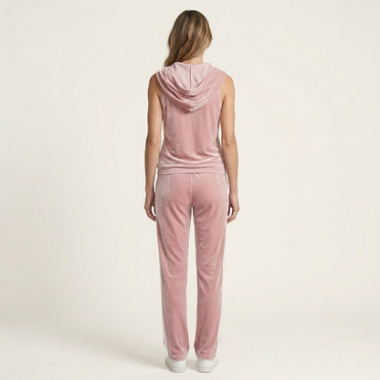 Francesca | Velvet Cowl-Neck Tracksuit Set