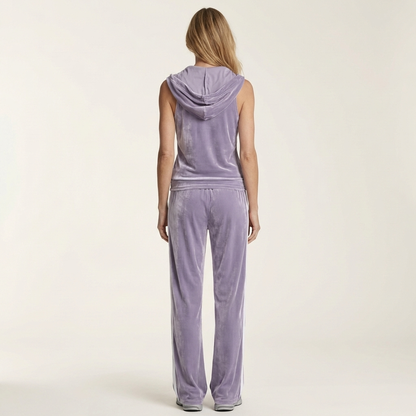 Francesca | Velvet Cowl-Neck Tracksuit Set