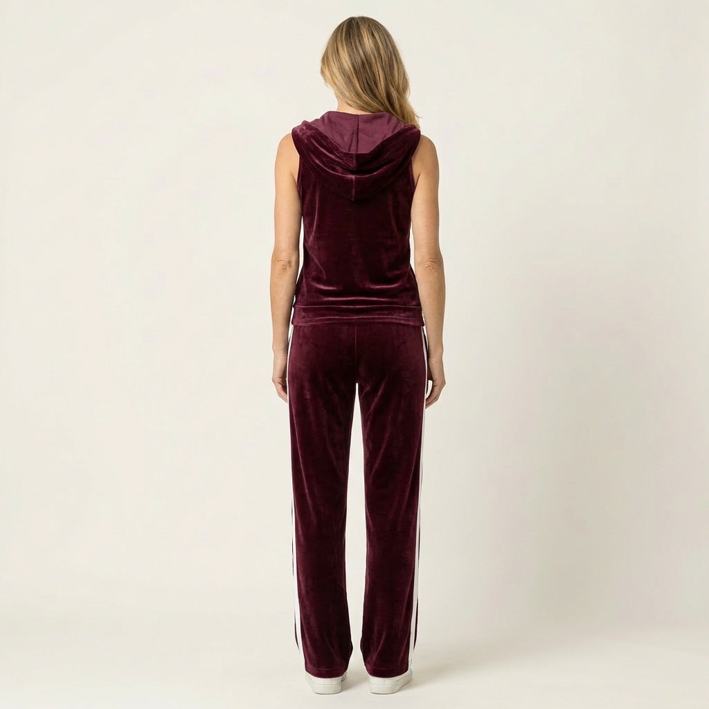 Francesca | Velvet Cowl-Neck Tracksuit Set
