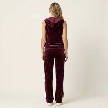 Francesca | Velvet Cowl-Neck Tracksuit Set