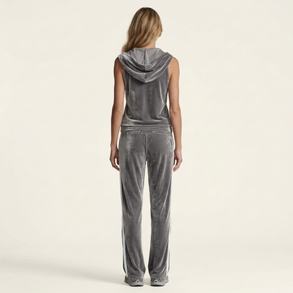 Francesca | Velvet Cowl-Neck Tracksuit Set