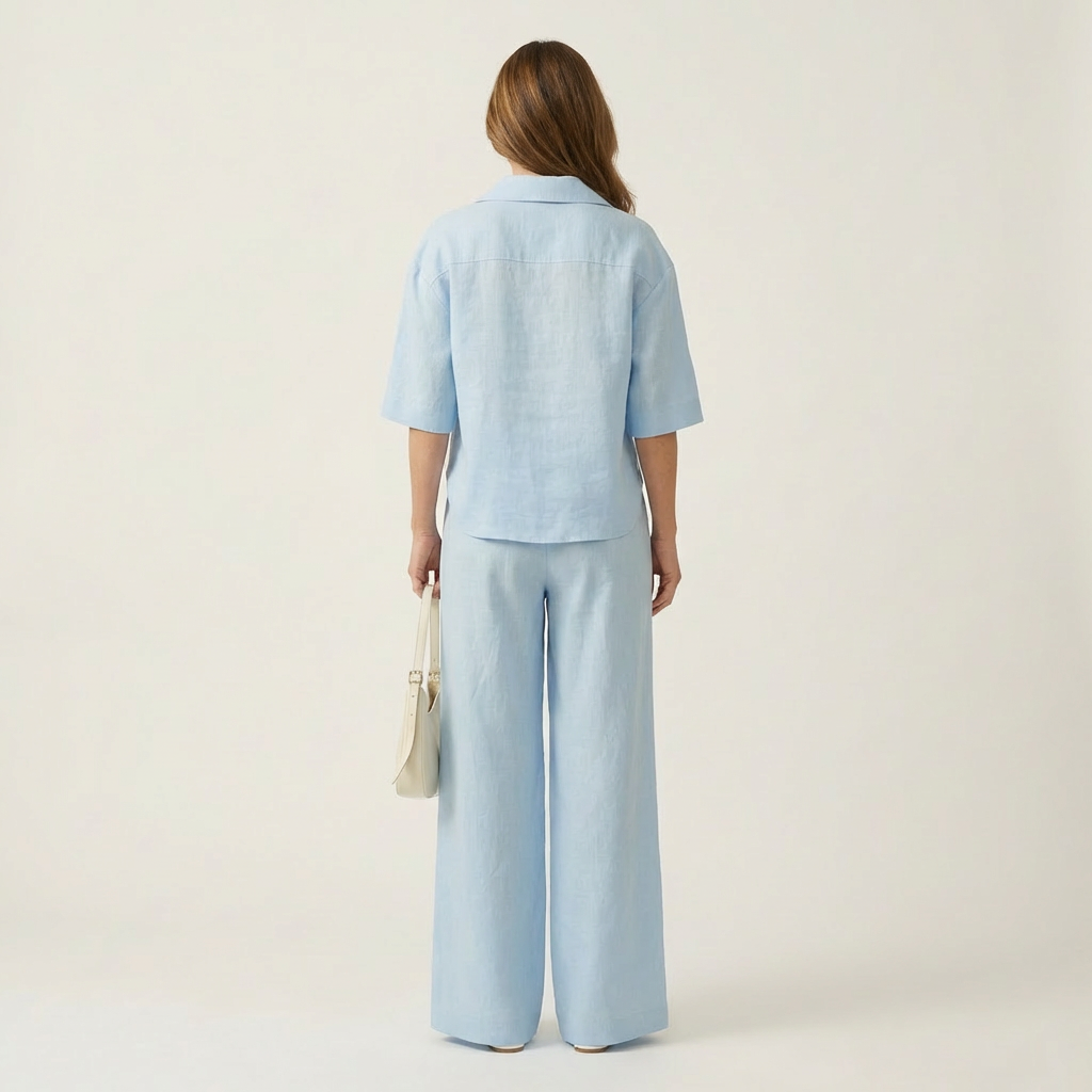 Sonnet | Polo-Collar Top & Wide-Leg Set
