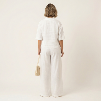Sonnet | Polo-Collar Top & Wide-Leg Set