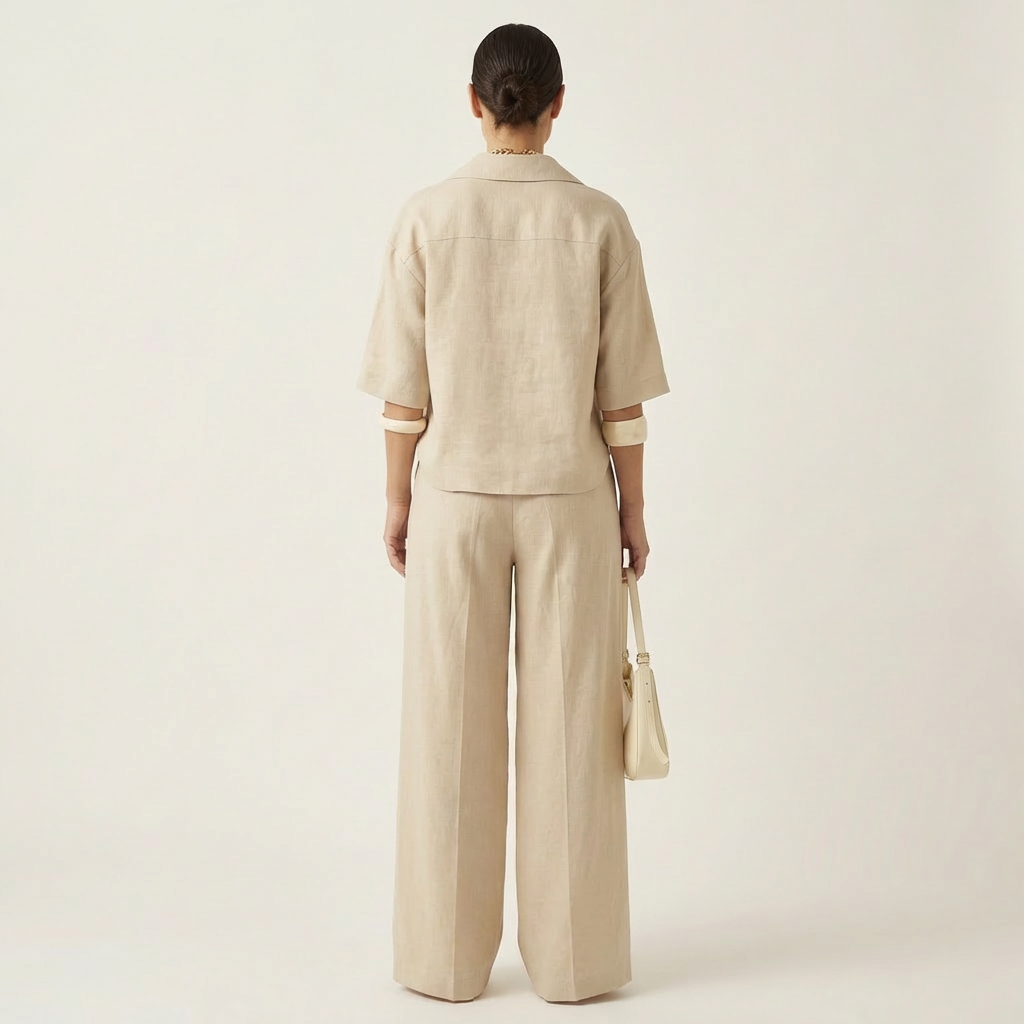 Sonnet | Polo-Collar Top & Wide-Leg Set