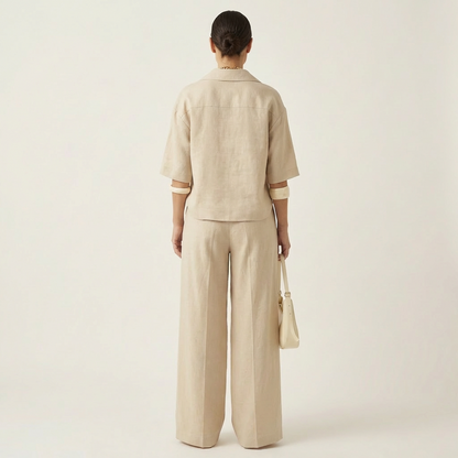 Sonnet | Polo-Collar Top & Wide-Leg Set