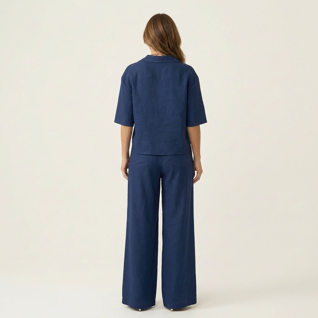 Sonnet | Polo-Collar Top & Wide-Leg Set