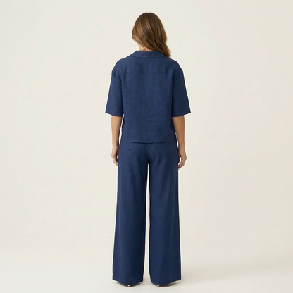 Sonnet | Polo-Collar Top & Wide-Leg Set
