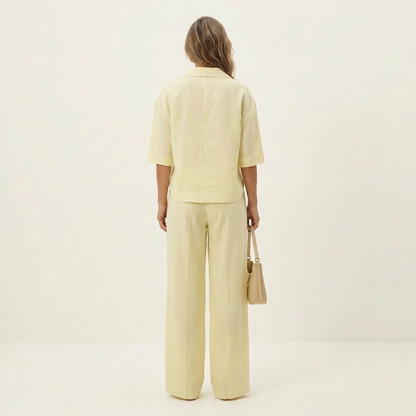 Sonnet | Polo-Collar Top & Wide-Leg Set