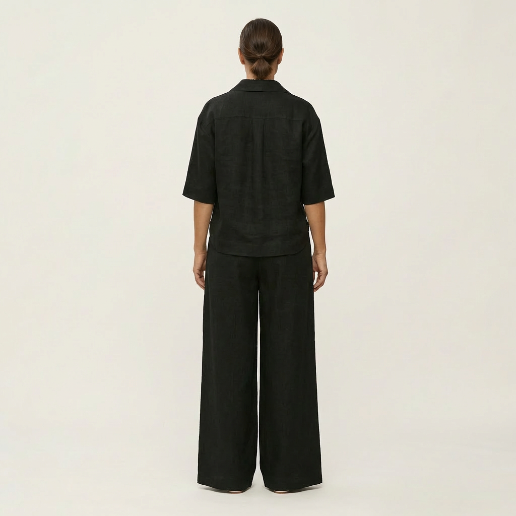 Sonnet | Polo-Collar Top & Wide-Leg Set
