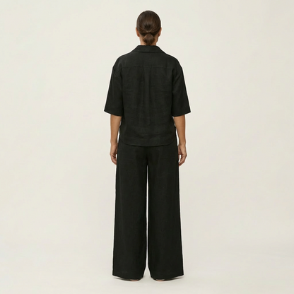 Sonnet | Polo-Collar Top & Wide-Leg Set