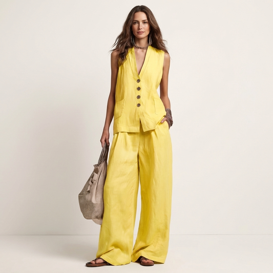 Helyana | Tailored Vest & Wide-Leg Set