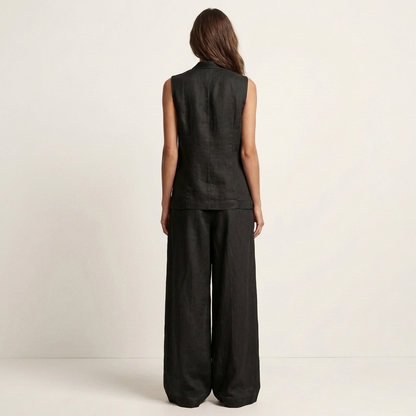 Helyana | Tailored Vest & Wide-Leg Set