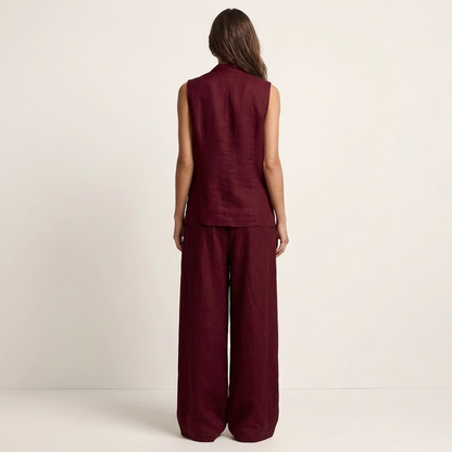 Helyana | Tailored Vest & Wide-Leg Set