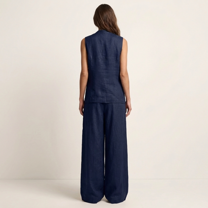 Helyana | Tailored Vest & Wide-Leg Set