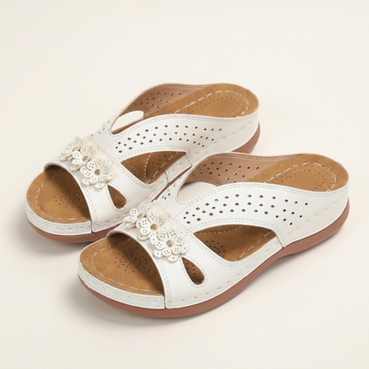 Leana | Flower-Detail Wedge Slide