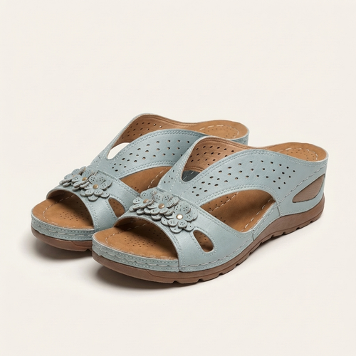Leana | Flower-Detail Wedge Slide
