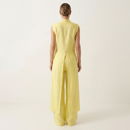 Belliana | Split-Front Longline Top & Wide-Leg Pants Set