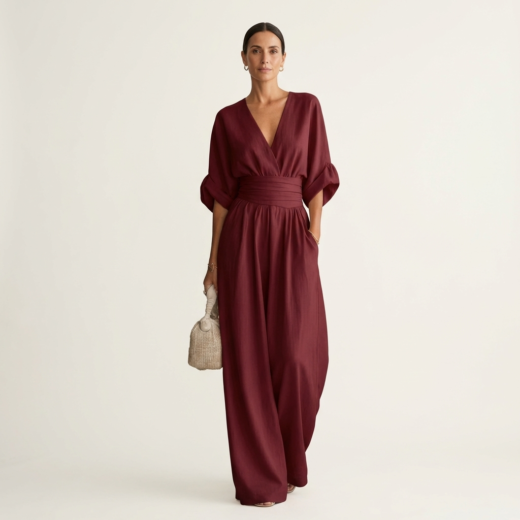 Lylia | Wrap V-Neck Wide-Leg Jumpsuit