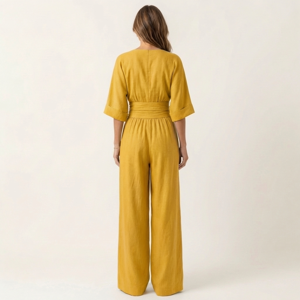 Lylia | Wrap V-Neck Wide-Leg Jumpsuit