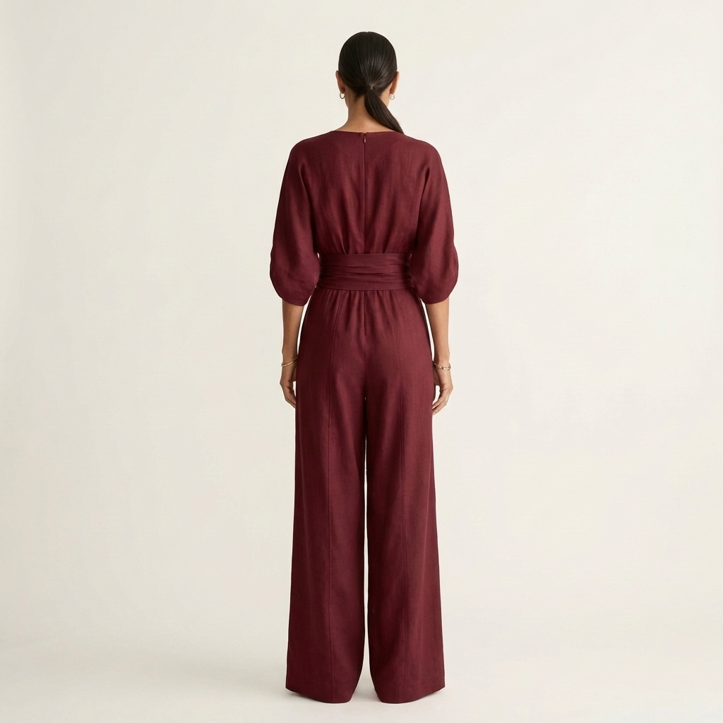 Lylia | Wrap V-Neck Wide-Leg Jumpsuit