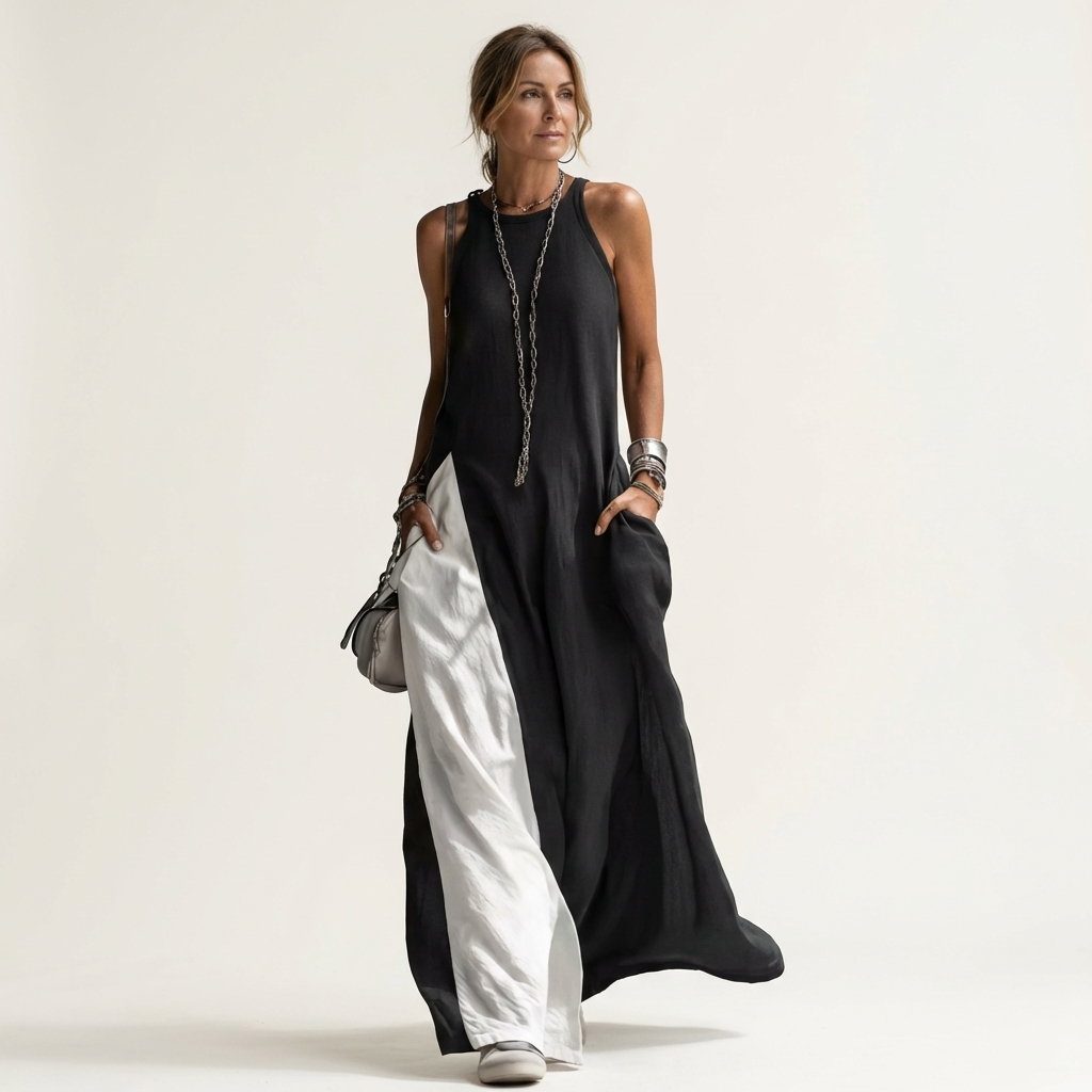 Mariana | Sleeveless Maxi Dress with Side Slits & Pockets