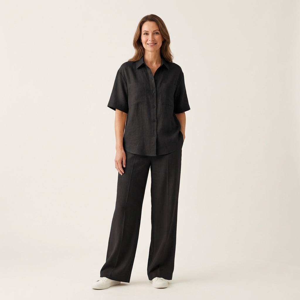 Patricia | Relaxed Linen-Look Shirt & Wide-Leg Trouser Set